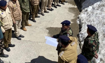 पुलिस अधीक्षक लाहौल एवं स्पीति ने किया पुलिस थाना केलांग का मासिक निरीक्षण