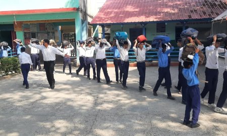 इस स्कूल के विद्यार्थियों ने आपदा को लेकर पूर्वाभ्यास किया