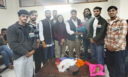 एनएसयूआई एमएलएसएम यूनिट ने एनएसयूआई के राष्ट्रीय अध्यक्ष से की मुलाकात