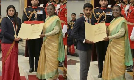 मनु भाकर, डी गुकेश सहित 4 खिलाड़ियों को मिला मेजर ध्यानचंद खेल रत्न पुरस्कार