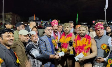 भूंपल गांव में विशाल दंगल का आयोजन, विजेता पहलवानों को किया गया सम्मानित