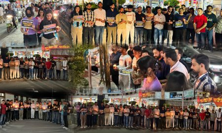 NSUI और यूथ कांग्रेस ने मिलकर किया कैंडल मार्च का आयोजन