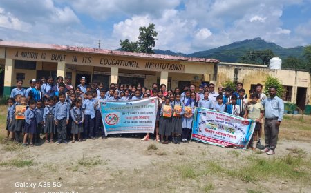 डोलां स्कूल में धूमधाम से मना राष्ट्रीय किशोर स्वास्थ्य दिवस, बच्चों ने ली नशा मुक्त भारत की शपथ