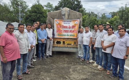 कांगड़ा से चंबा भेजी गई 34 क्विंटल राहत सामग्री