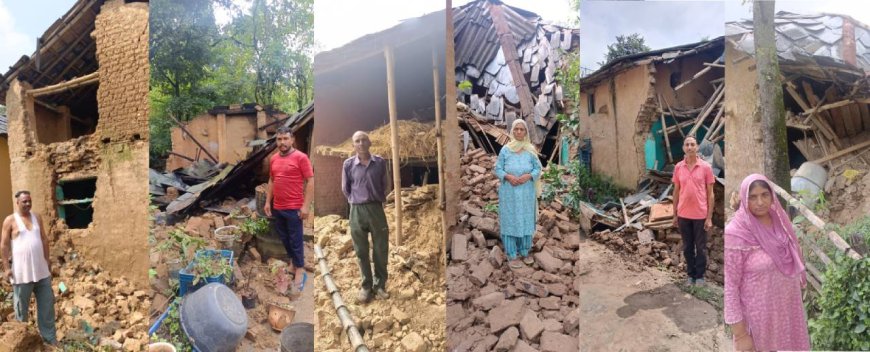 खोली पंचायत में बरसात से भारी नुकसान, कई घर क्षतिग्रस्त