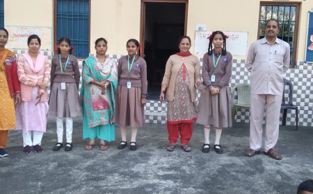 आदर्श मॉडल पब्लिक स्कूल तियारा में करवाचौथ पर मेहंदी प्रतियोगिता आयोजित