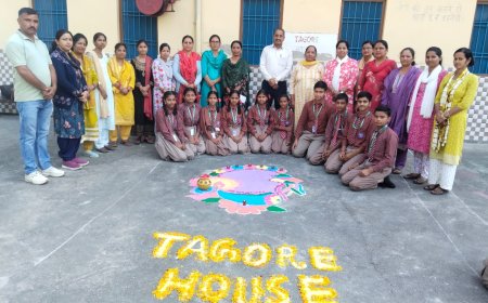 दीपावली की रौनक में सजी रंगोली, आदर्श मॉडल स्कूल तियारा में बच्चों ने दिखाया हुनर