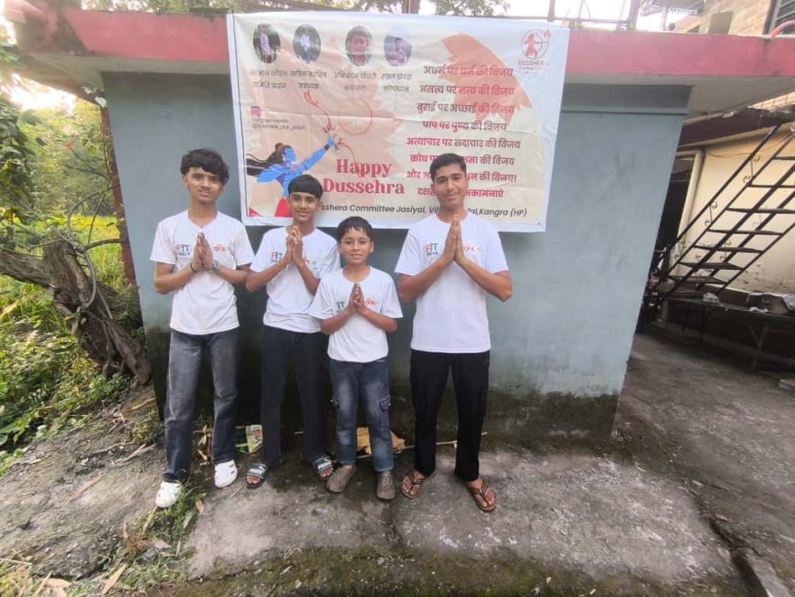मंदल गांव में युवाओं ने धूमधाम से किया रावण दहन