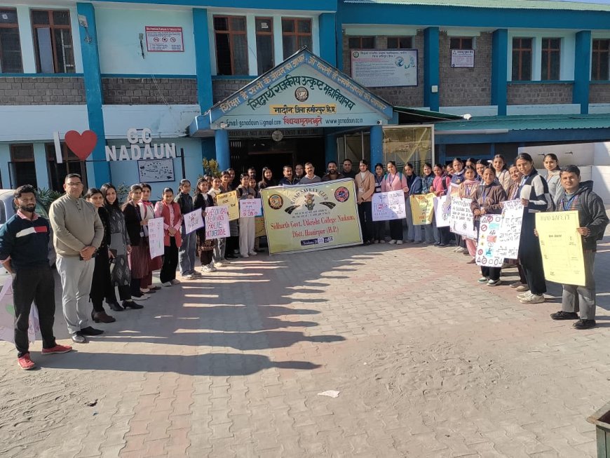 नादौन कॉलेज में सड़क सुरक्षा प्रतियोगिता, 70 छात्र हुए शामिल
