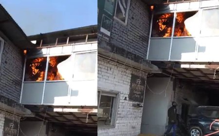 नादौन में हुंडई सर्विस स्टेशन में भीषण आग, ₹12 लाख का नुकसान