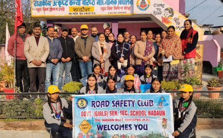 नादौन की छात्राओं ने सड़क सुरक्षा का लिया संकल्प, प्रतियोगिताओं से दिया जागरूकता का मजबूत संदेश