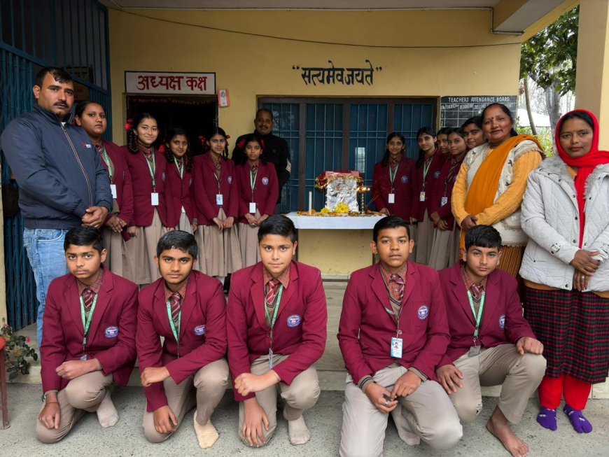 आदर्श मॉडल स्कूल तियारा में धूमधाम से मना बसंत पंचमी उत्सव