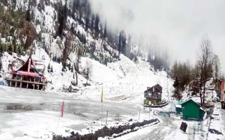 लाहुल-स्पीति में भारी बर्फबारी, तापमान -21°C तक गिरा