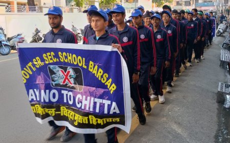 बड़सर में निकाली नशा विरोधी रैली, विद्यार्थियों को शपथ दिलाई