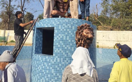 नादौन में नीलकंठ सरोवर में स्थापित हुई 7 फीट शिव मूर्ति