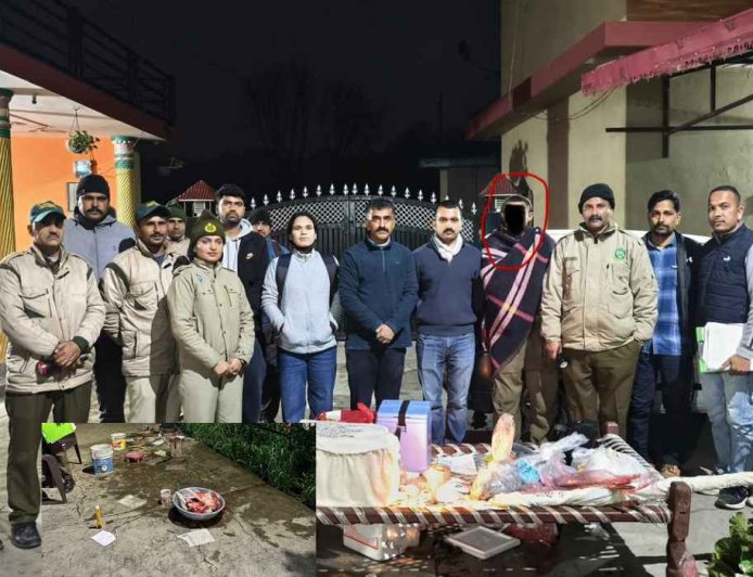 जंगली जानवर के मांस सहित बंदूक व हथियार बरामद, पुलिस ने हिरासत में लिया आरोपी