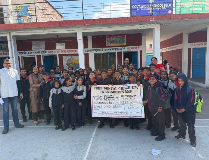 नादौन में बच्चों के दांतों पर खास ध्यान, लगा निःशुल्क डेंटल कैंप