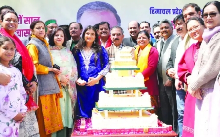 CM सुक्खू का 62वां जन्मदिन, 80 किलो केक काटा