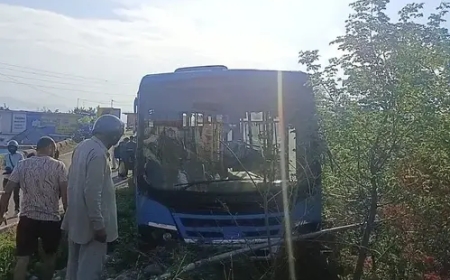 बिलासपुर में HRTC बस हादसा टला, 25 यात्री बाल-बाल बचे