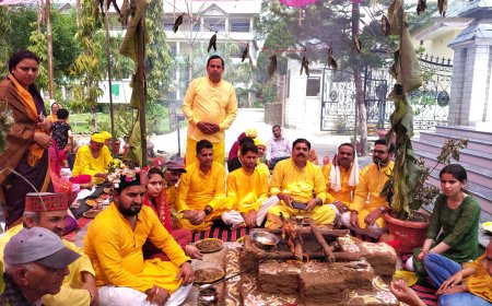 नादौन में मां सरस्वती प्राण-प्रतिष्ठा, भव्य अनुष्ठान