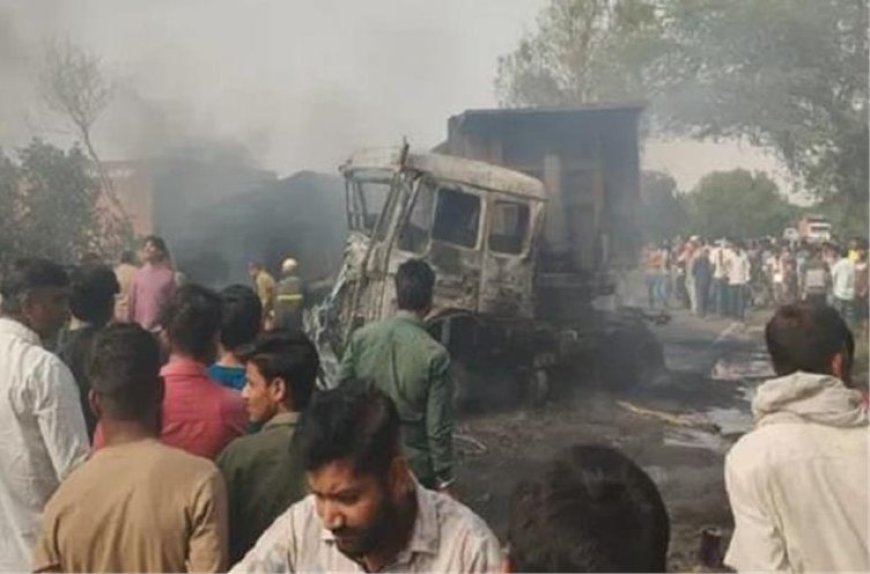 दो डंपरों की भीषण भिड़ंत; जिंदा जले ड्राइवर