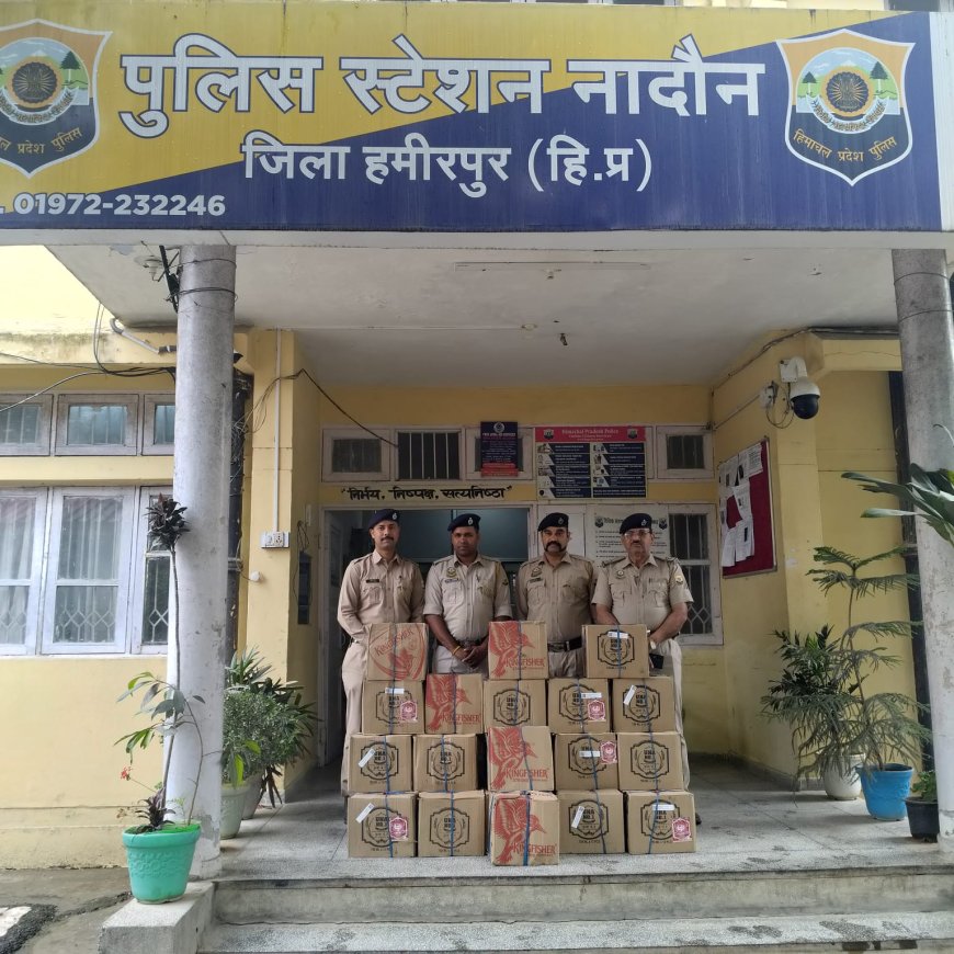 नादौन में बड़ी कार्रवाई! करियाना दुकान से लाखों की अवैध शराब बरामद