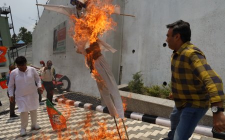 धर्मशाला नगर निगम में शपथ ग्रहण में देरी पर भाजपा का हल्ला बोल, मुख्यमंत्री और आयुक्त के पुतले फूंके