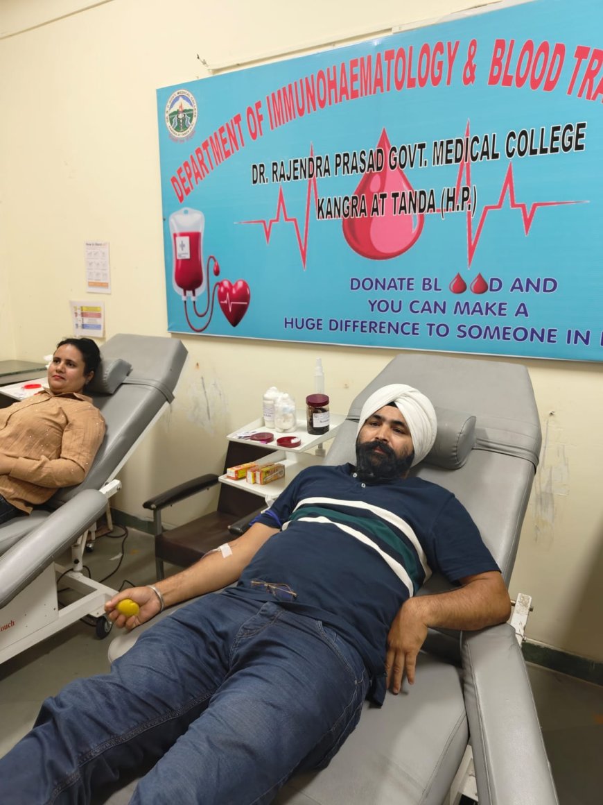 105वीं बार रक्तदान कर बने मिसाल! टांडा मेडिकल कॉलेज में कांगड़ा सेवियर के शिविर में जुटे रक्तदाता
