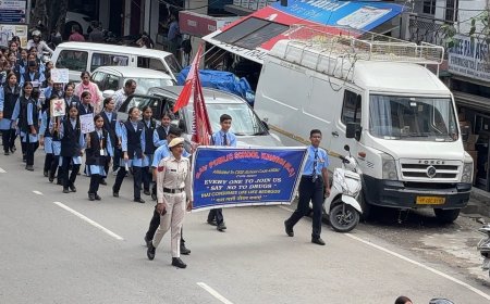 कांगड़ा में छात्रों की नशे के खिलाफ हुंकार, निकाली जागरूकता रैली
