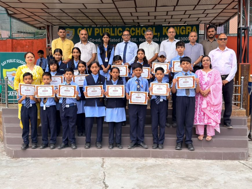 जीएवी पब्लिक स्कूल, कांगड़ा में मर्करी हाउस ने गणित क्विज़ प्रतियोगिता में लहराया परचम