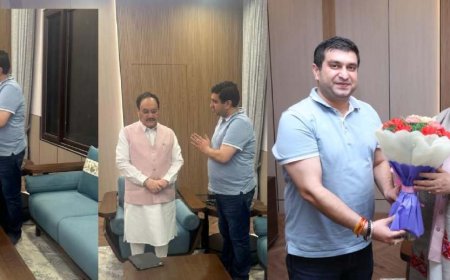 मुनीष शर्मा ने जेपी नड्डा से की मुलाकात, स्वास्थ्य पूछा