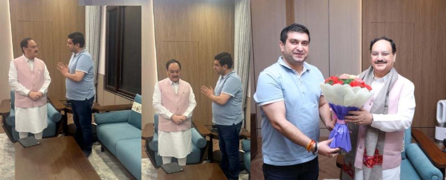 मुनीष शर्मा ने जेपी नड्डा से की मुलाकात, स्वास्थ्य पूछा