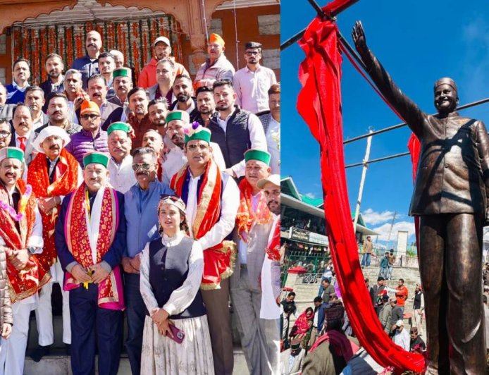 सराहन में वीरभद्र सिंह की प्रतिमा का अनावरण, RS बाली ने दी श्रद्धांजलि
